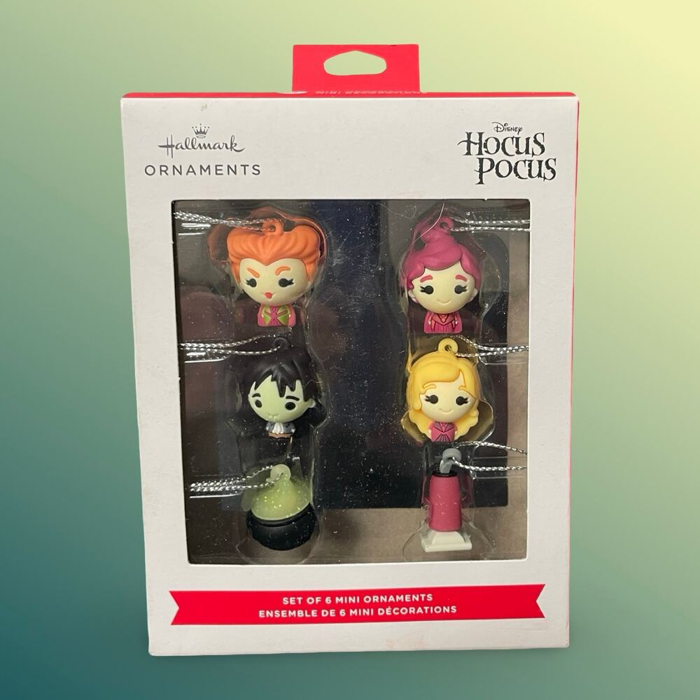 Hallmark Disney Hocus Pocus Mini Ornaments Set of 6 Christmas Halloween NEW